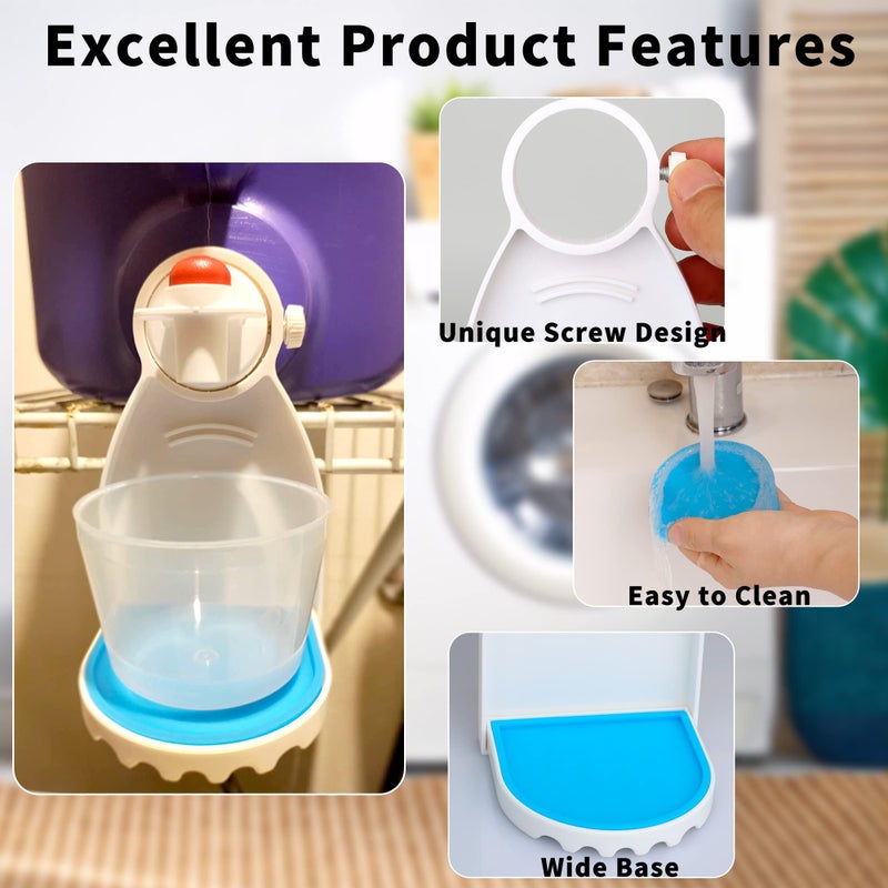 Febwind 2 Pcs Laundry Detergent Cup Holder Fabric Softener Drip Catcher Soap Holder Tray Cup Stand Container Laundry Soap Station Organizer White - Image 2